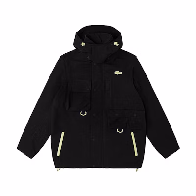 Lacoste Black Solid Color Hooded Jacket BH9501-031