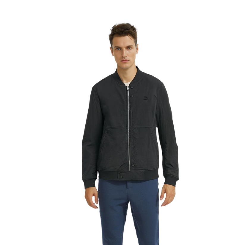 Details for Chaqueta Negra Lacoste Lisa con Cremallera y Cuello Alto. BH0977-031