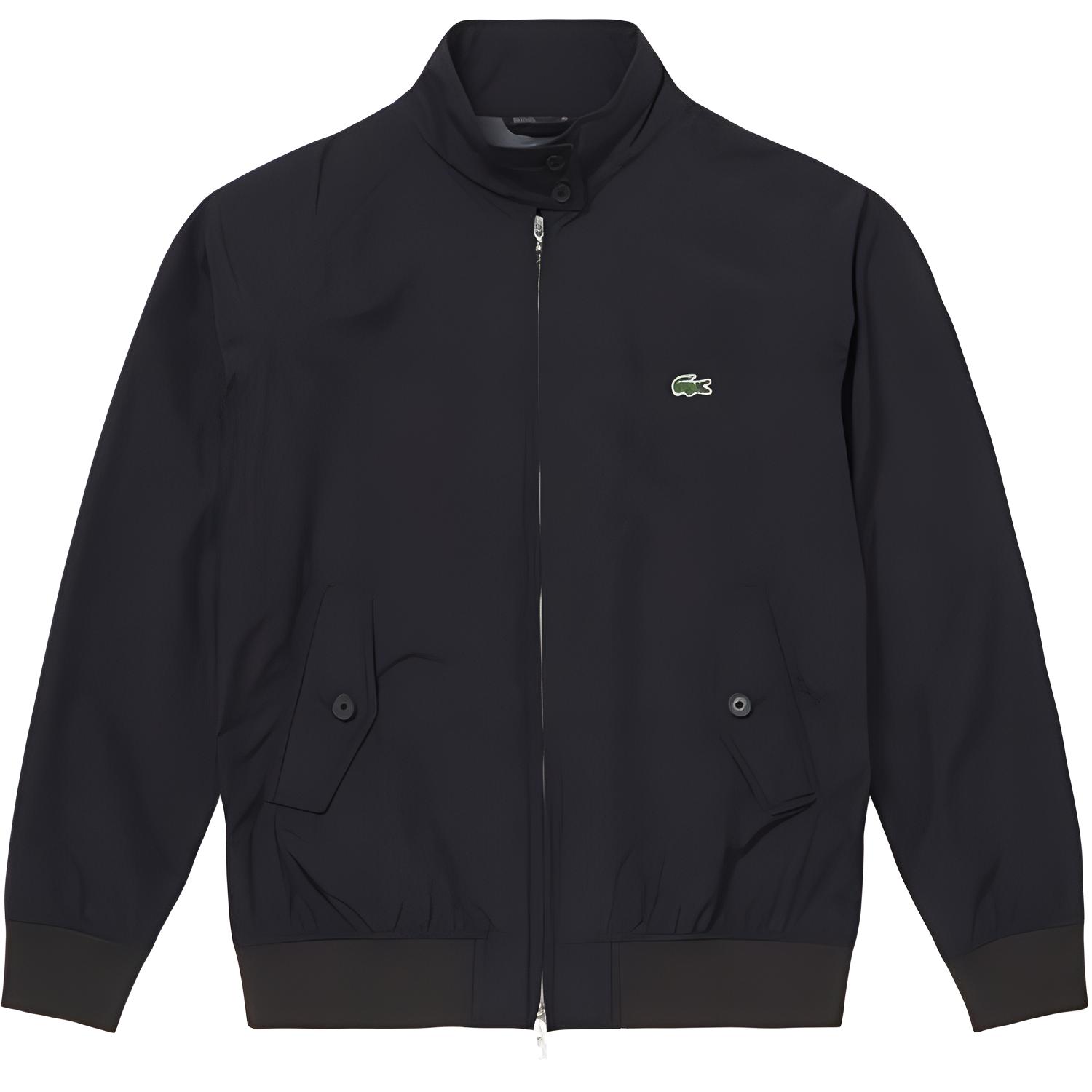 LACOSTE Black Solid Zip-Up Raglan Sleeve Jacket BH063LJ-031