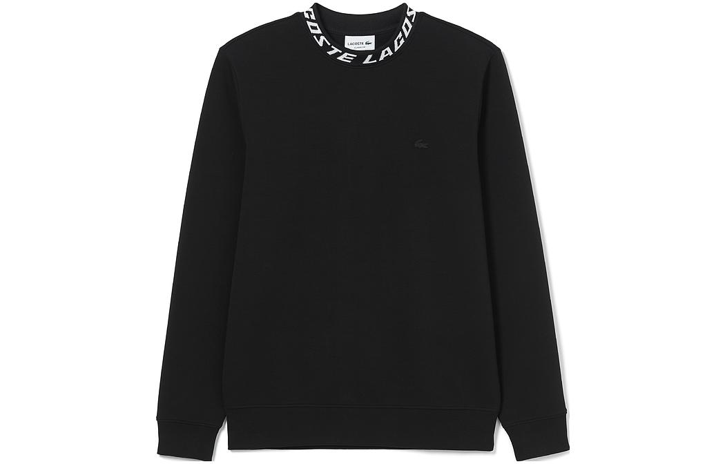 Order Lacoste Black SS23 Solid Color Crewneck Long-Sleeve Sweatshirt SH5690