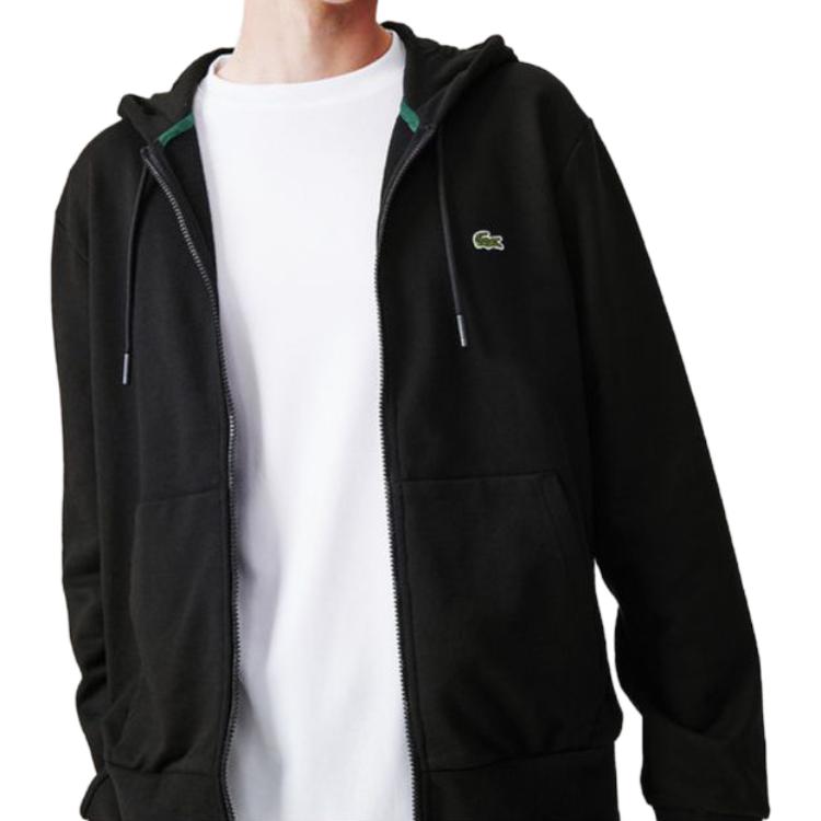 Lacoste Black Zip-Up Hoodie Casual Versatile Basic Style SH2566-CB8-031 圖 3