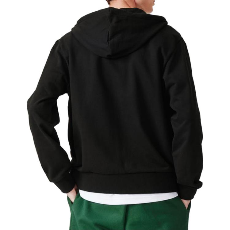 Lacoste Black Zip-Up Hoodie Casual Versatile Basic Style SH2566-CB8-031 圖 4
