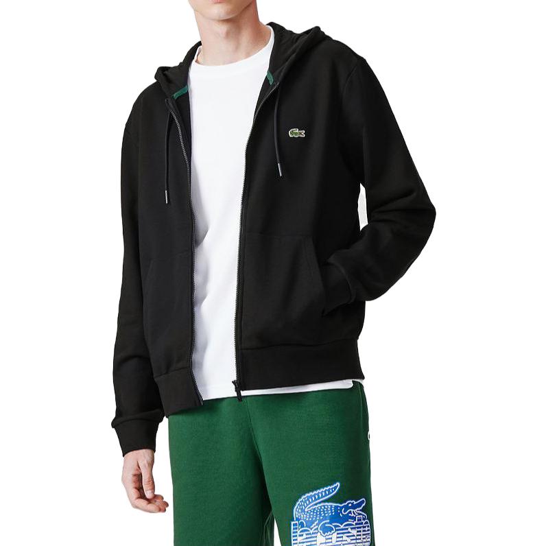Lacoste Black Zip-Up Hoodie Casual Versatile Basic Style SH2566-CB8-031 圖 5