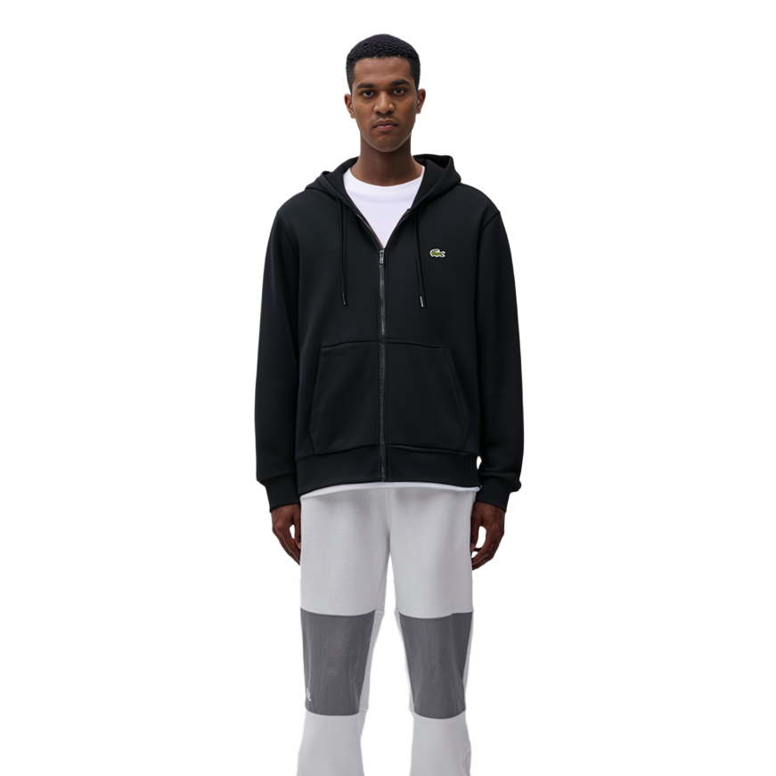 Lacoste Black Zip-Up Hoodie Casual Versatile Basic Style SH2566-CB8-031 圖 7