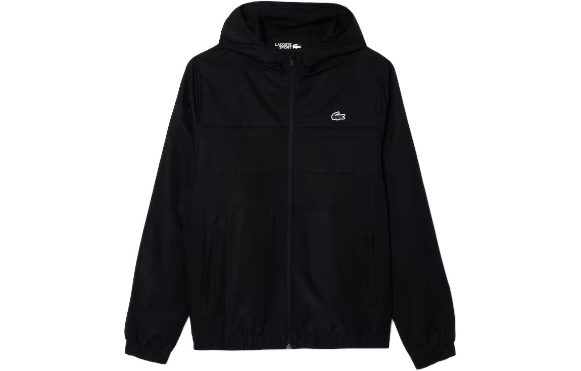 Lacoste Black Zip-Up Hoodie Jacket with Logo BH3466-8VM