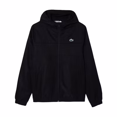 Lacoste Black Zip-Up Hoodie Jacket with Logo BH3466-8VM