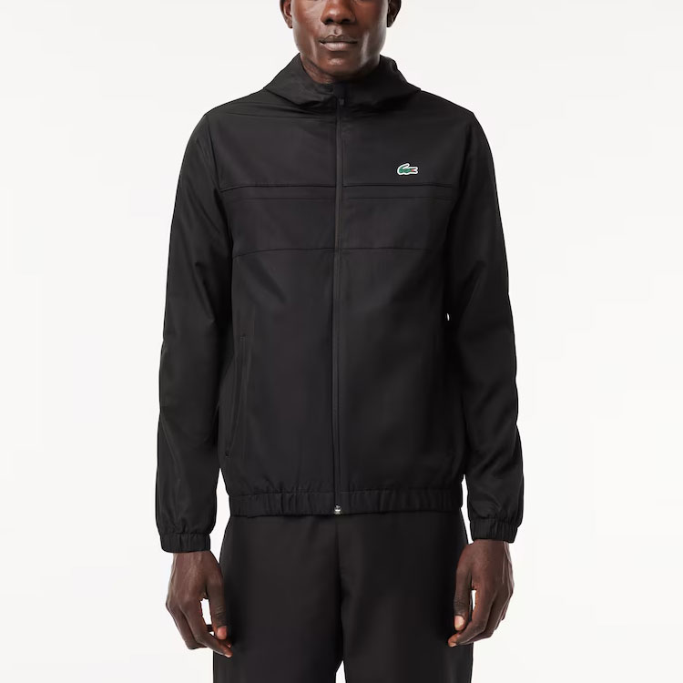 Lookbook Lacoste Black Zip-Up Hoodie Jacket with Logo BH3466-8VM