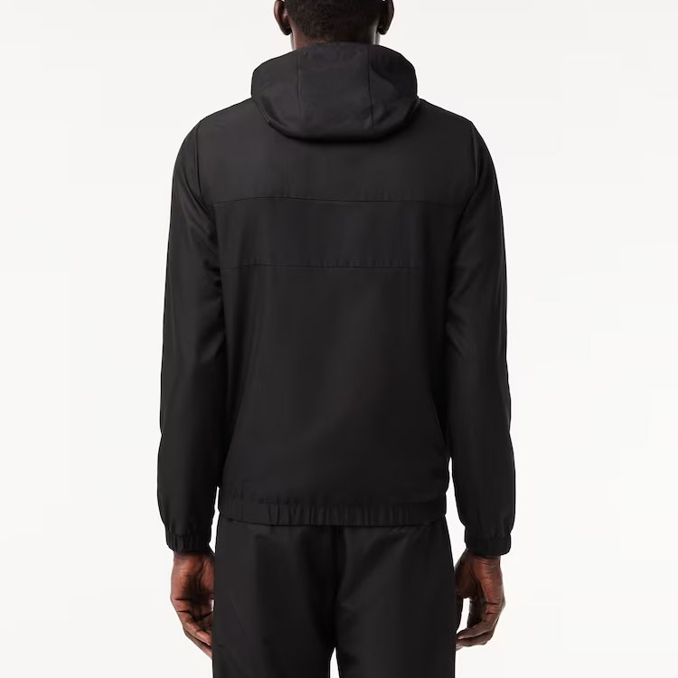 Shop Lacoste Black Zip-Up Hoodie Jacket with Logo BH3466-8VM