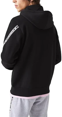 Lacoste Hoodie Hitam Berzip dengan Cetakan Logo dan Perincian Tali. SH9885-031 Shop Lacoste Hoodie Hitam Berzip dengan Cetakan Logo dan Perincian Tali. SH9885-031