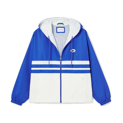 Lacoste Blue & White Colorblock Zip Hoodie Jacket BH1174-ITV