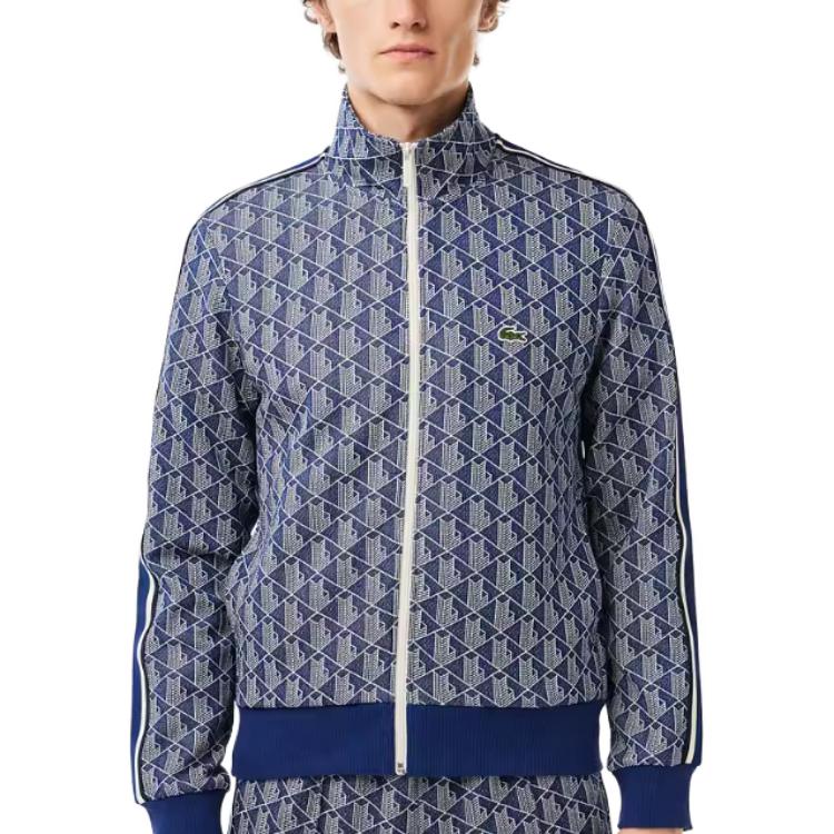 Shop Lacoste Blue Embroidered Logo Long Sleeve Sweatshirt SH1368-QIE