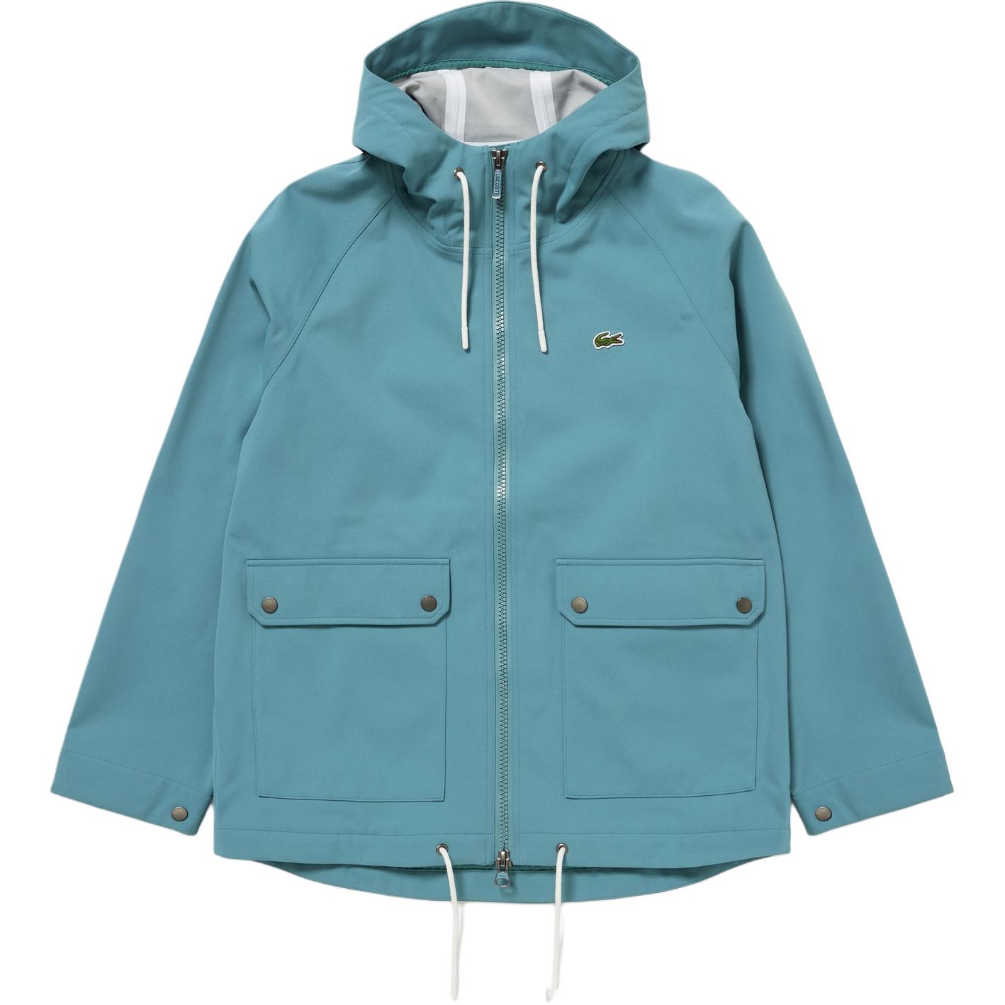 LACOSTE Blue Hooded Drawstring Zip-Up Jacket BH012J-IY4