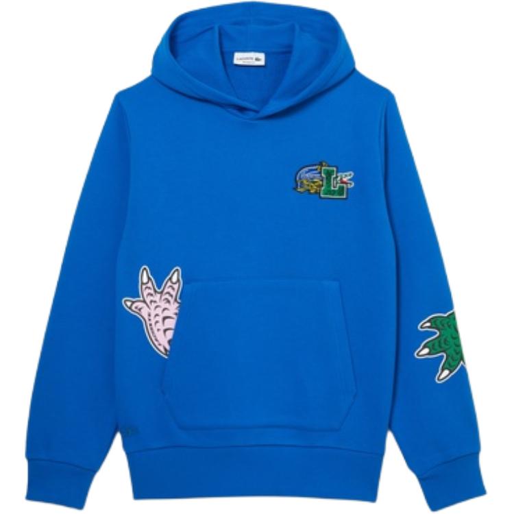 LACOSTE Blue Hoodie with Graphic Print and Long Sleeves SH1467L-K1Q