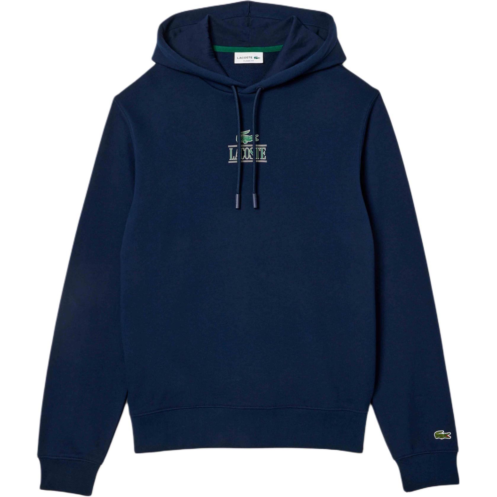 LACOSTE Blue Printed Hoodie Pullover Long Sleeve Sweatshirt SH5643-166