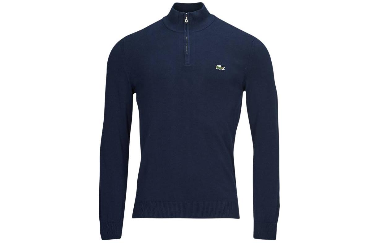Lacoste Blue Pullover Stand Collar Long Sleeve Sweatshirt AH1980-166