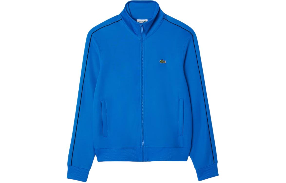 LACOSTE Blue Solid Color Zip-Up Jacket with Stand Collar SH1457-SIY