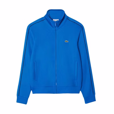 LACOSTE Blue Solid Color Zip-Up Jacket with Stand Collar SH1457-SIY