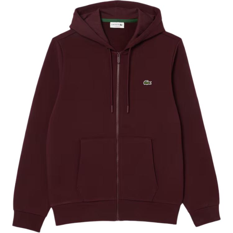 Lacoste Bordeaux Fleece Zip-Up Sweatshirt SH9626-BZD