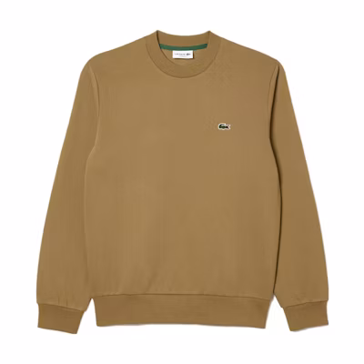 Lacoste Brown Crewneck Long-Sleeve Sweatshirt with Animal Patch Design SH9608SIX