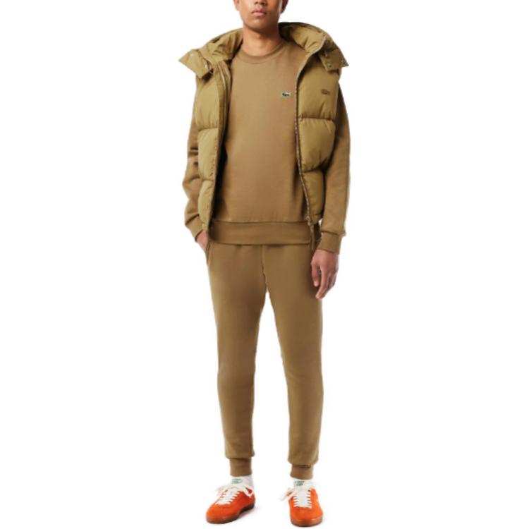 Lookbook Lacoste Brown Crewneck Long-Sleeve Sweatshirt with Animal Patch Design SH9608SIX