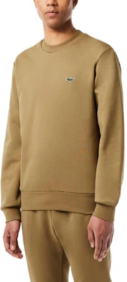 Lacoste Brown Crewneck Long-Sleeve Sweatshirt with Animal Patch Design SH9608SIX Purchase Lacoste Brown Crewneck Long-Sleeve Sweatshirt with Animal Patch Design SH9608SIX