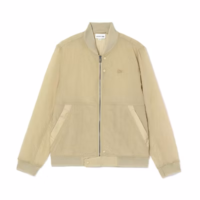 Lacoste Brown Solid Zip-Up Stand Collar Jacket BH0977-KU4