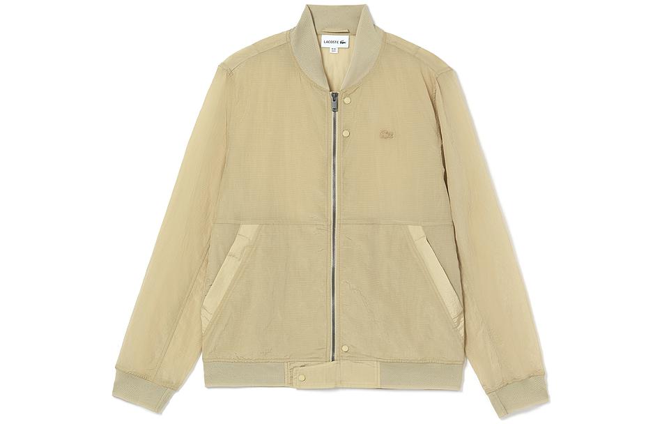 Order Lacoste Brown Solid Zip-Up Stand Collar Jacket BH0977-KU4