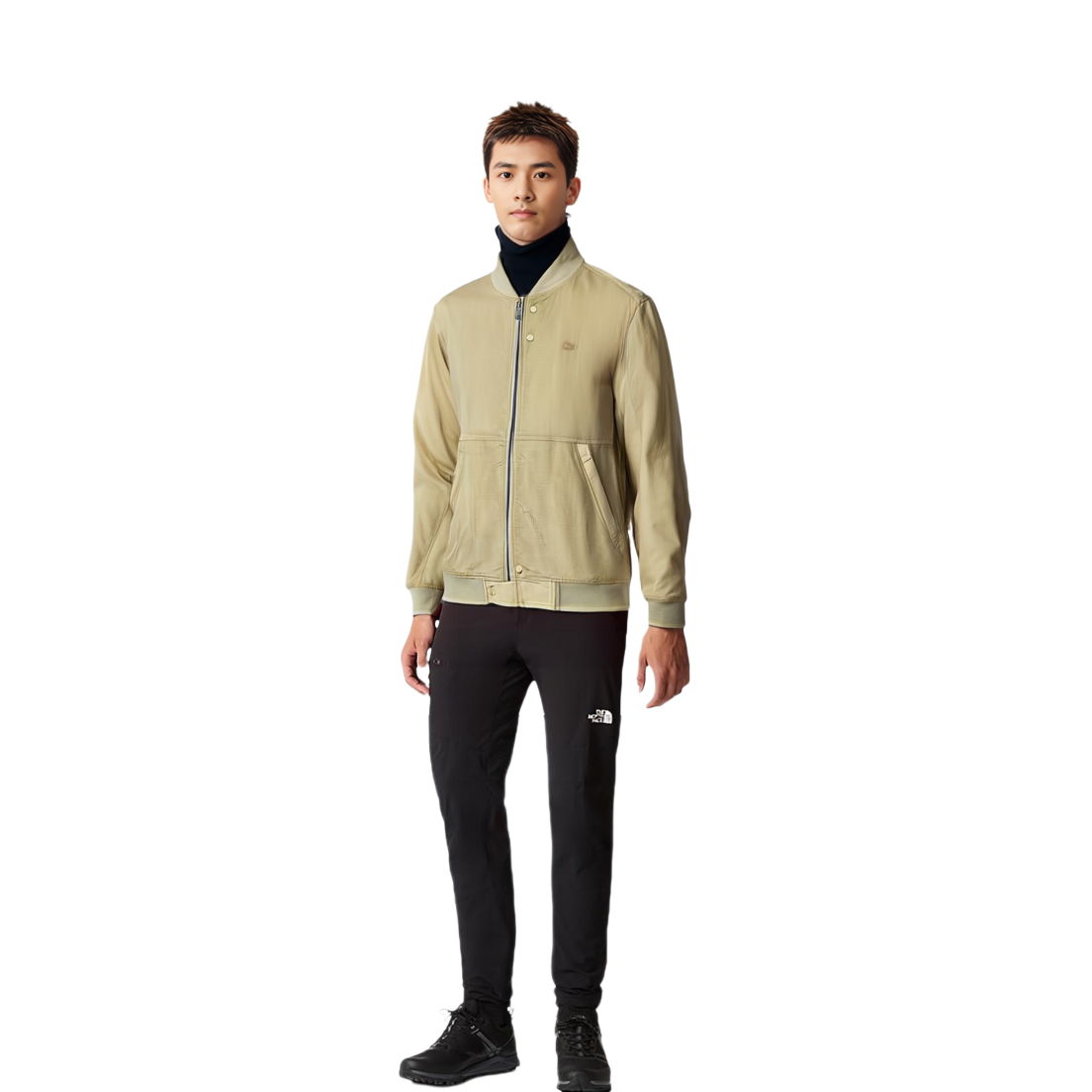 Lookbook Lacoste Brown Solid Zip-Up Stand Collar Jacket BH0977-KU4