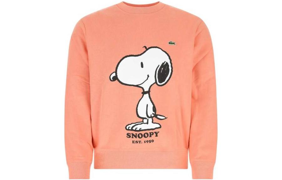 LACOSTE Cartoon Graphic Crewneck Sweatshirt Pink Orange SH77655MM