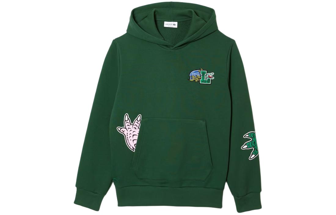 LACOSTE Cartoon Print Logo Hoodie Pullover in Light Green SH1467-132