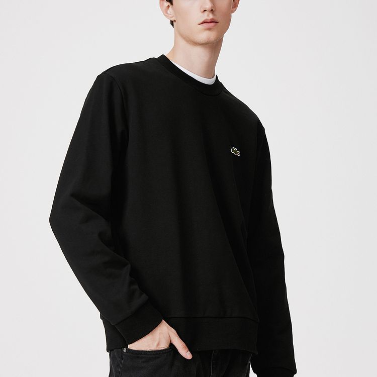 Lookbook Lacoste Classic Logo Crewneck Black Long Sleeve Sweatshirt SH2564-132363-031