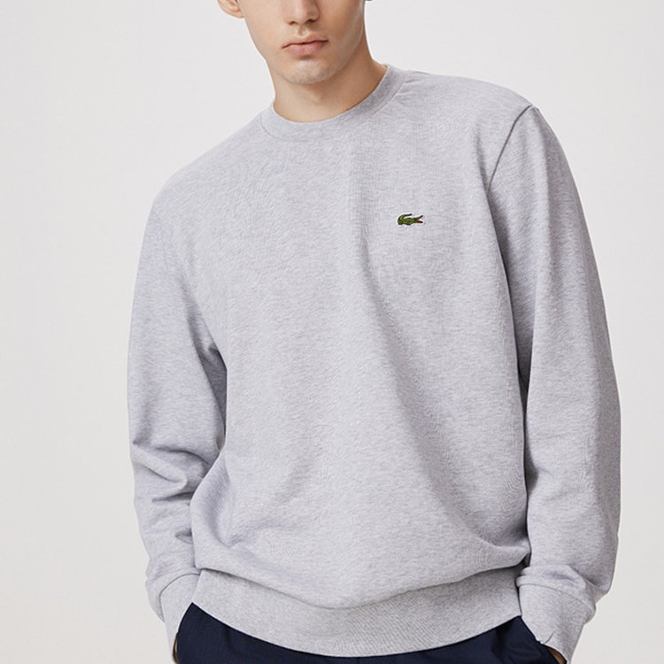 Lacoste Classic Logo Crewneck Pullover Sweatshirt Grey Casual Fashion SH2564-132363 圖 3