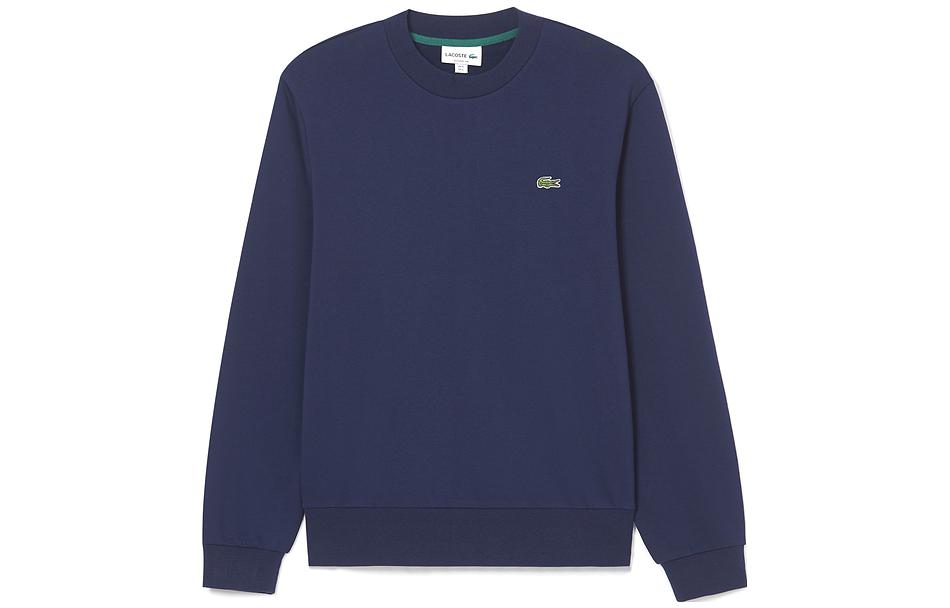 Lacoste Classic Navy Blue Crewneck Sweatshirt with Embroidered Logo SH2564-166