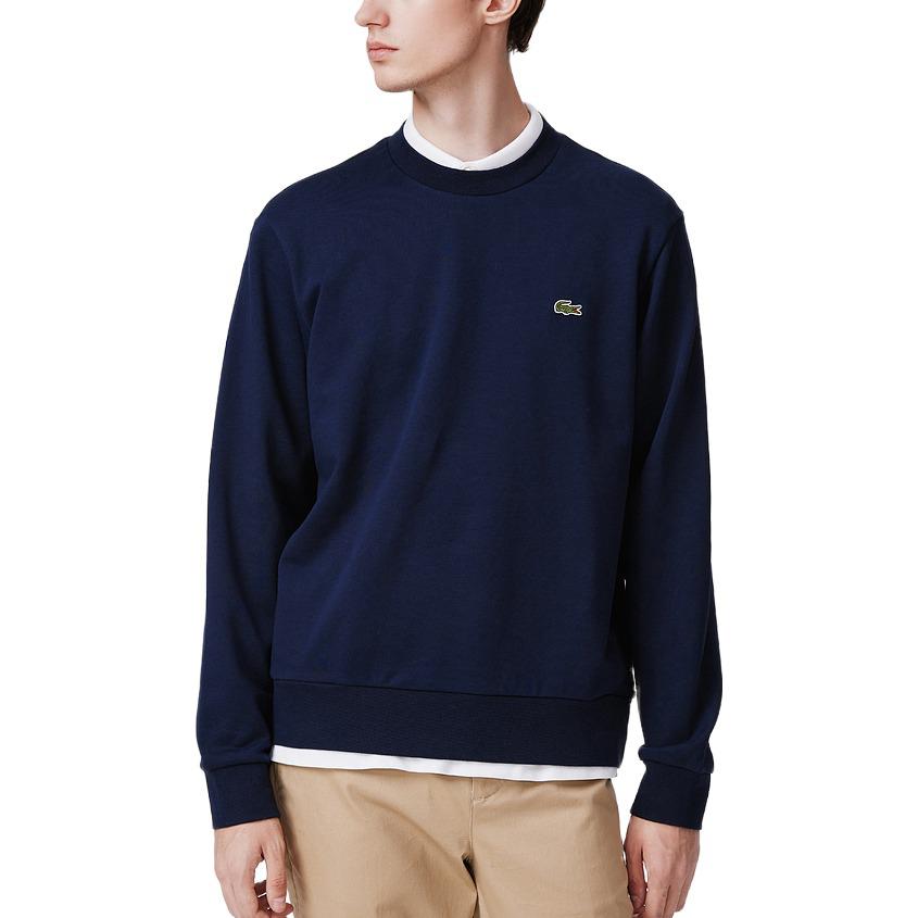 Lacoste Classic Navy Blue Crewneck Sweatshirt with Embroidered Logo SH2564-166 圖 4