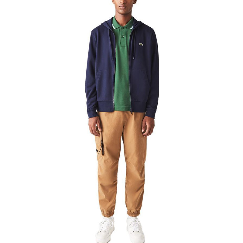Shop Lacoste Classic Navy Blue Logo Hoodie - Casual, Sporty, Retro Style SH2566-166