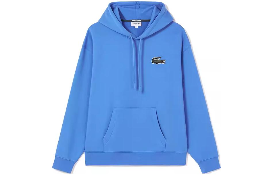 Order LACOSTE 經典款大鱷魚Logo連帽衫 男女藍色休閒長袖上衣 SH6404-L99