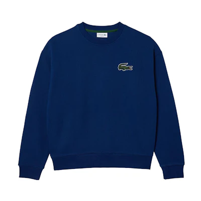 LACOSTE Classic Oversized Crocodile Logo Unisex Sweatshirt - Navy Blue SH6405-F9F