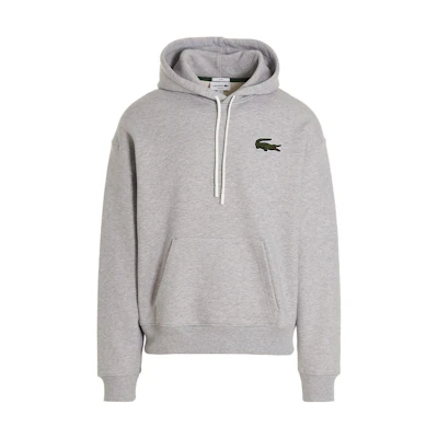 LACOSTE Classic Oversized Logo Hoodie Silver Grey Unisex Casual Wear SH6404-CCA