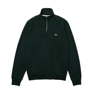 LACOSTE Classic Retro Half-Zip Pullover Sweatshirt - Deep Green SH1927-YZP