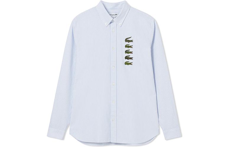 LACOSTE Classic Striped Long Sleeve Shirt Unisex White CH6367-F6Z
