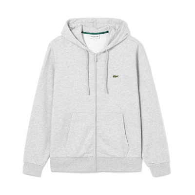 Lacoste Classic Vintage Logo Hoodie Silver Grey Casual Sportswear SH2566-CCA