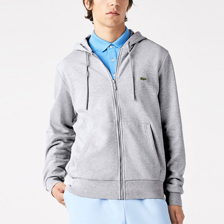 Lacoste Classic Vintage Logo Hoodie Silver Grey Casual Sportswear SH2566-CCA 圖 3