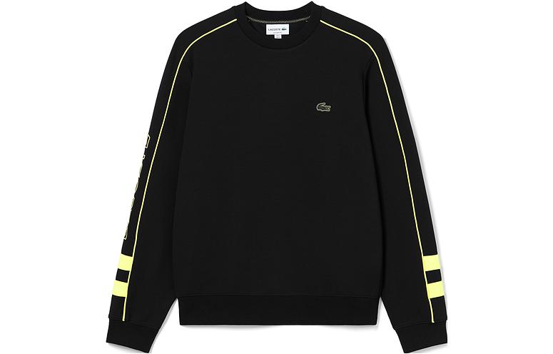 Lacoste Colorblock Crewneck Pullover Sweatshirt Black SH1435