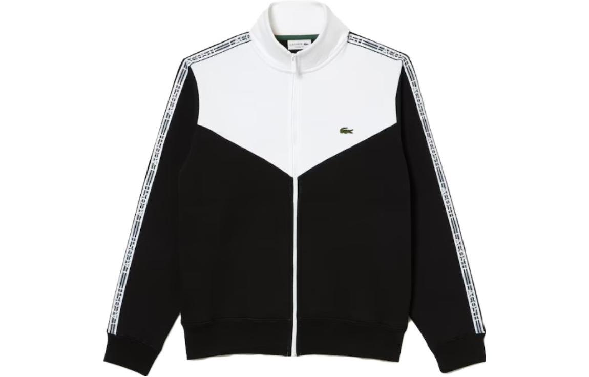 LACOSTE Colorblock Zip-Up Long Sleeve Sweatshirt Black SH5808