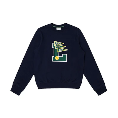 Lacoste Crewneck Pullover Sweatshirt with Graphic Lettering SH7419