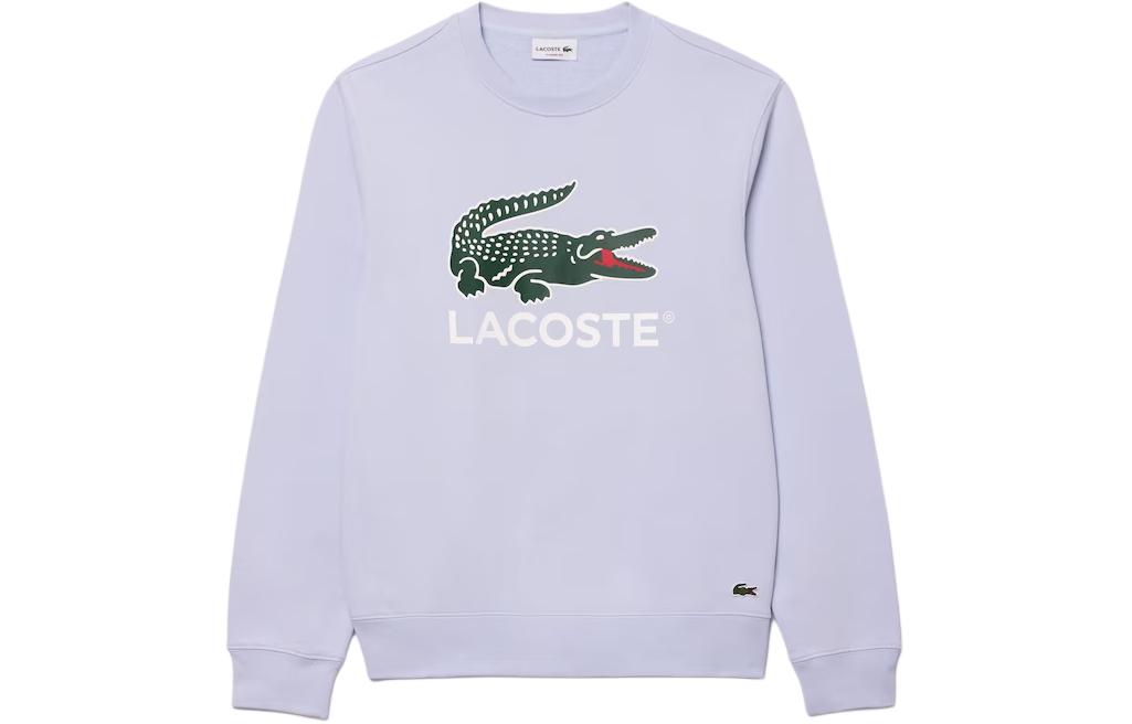 Order Lacoste Crewneck Sweatshirt Animal Letter Print Phoenix Blue SH1281-J2G
