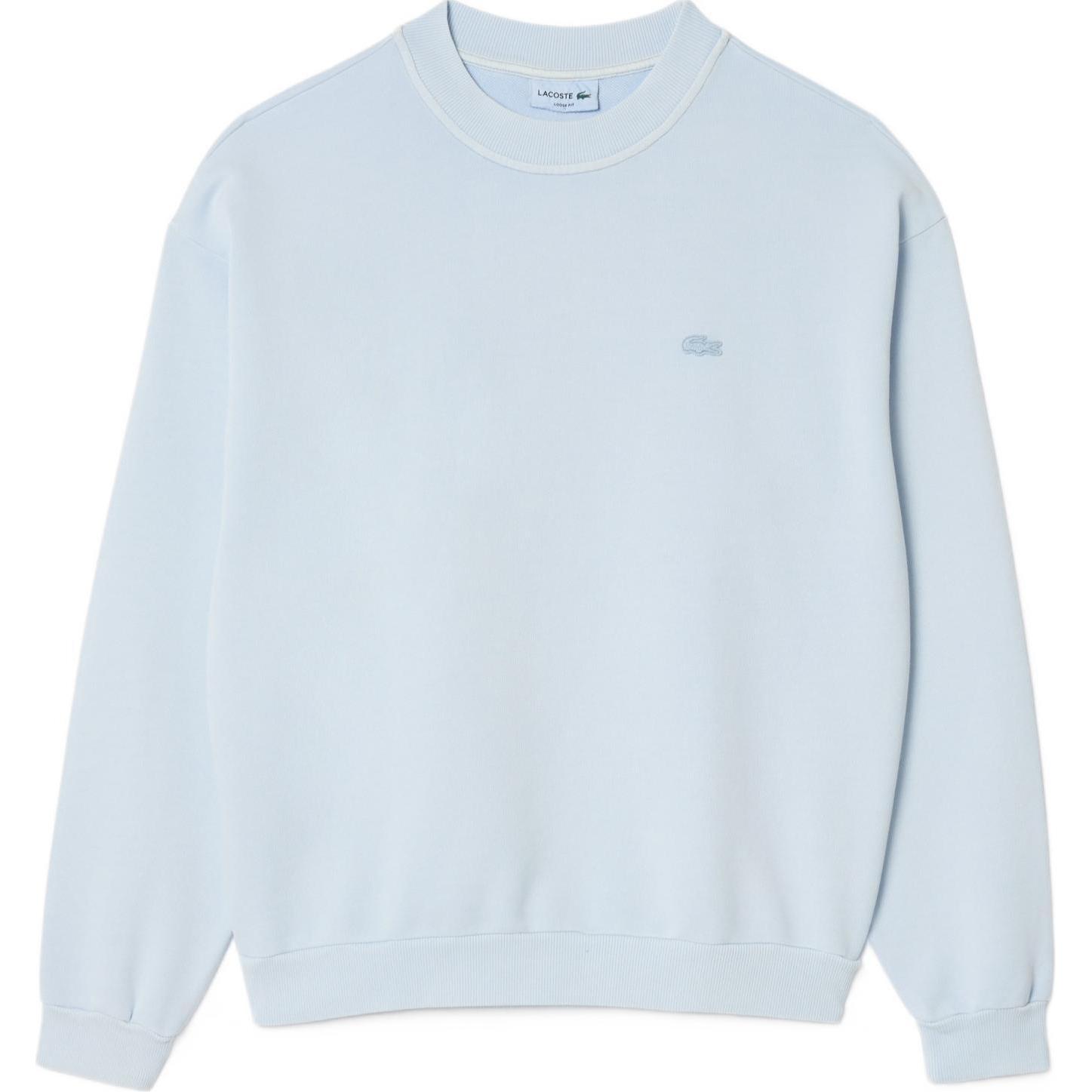 LACOSTE Embroidered Logo Crewneck Oversized Sweatshirt Light Blue SH7506-IVT