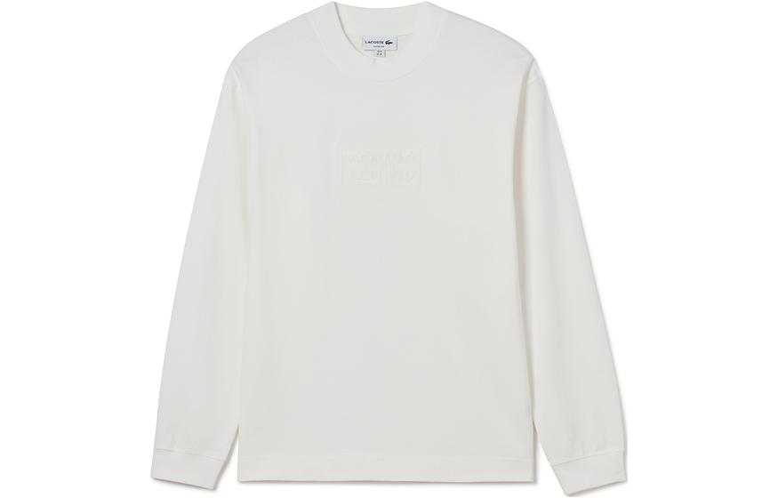 LACOSTE France FW23 White Crewneck Pullover Sweatshirt Casual Wear SH2507-70V