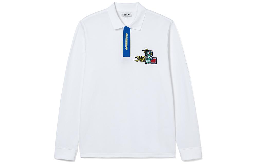 Order LACOSTE France Holiday Collection  Colorblock Long Sleeve Polo Shirt White PH2523-001