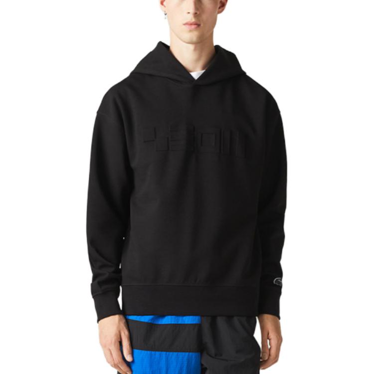 Lookbook Lacoste France Logo Embossed Pullover Hoodie Men’s Black SH0094-138060